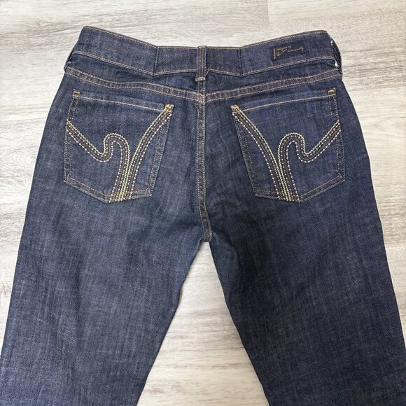 Citizens of Humanity Jeans #109 Low Waist Flare Womens 28 Dark Wash Denim RicRac - Picture 2 of 13